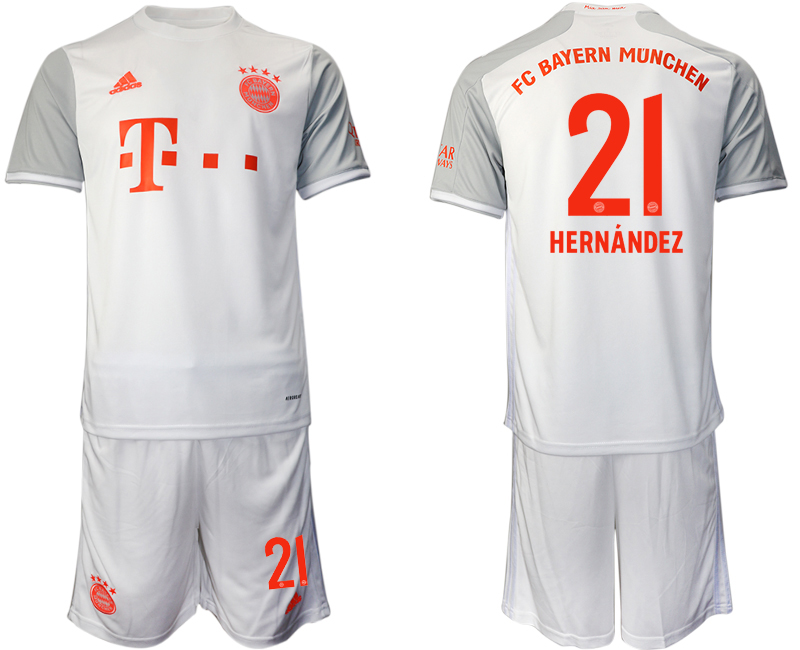 Men 2020-2021 club Bayern Munich away #21 white Soccer Jerseys->->Soccer Club Jersey